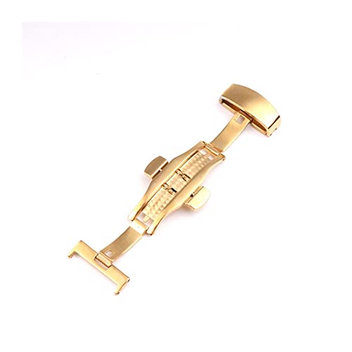 LIUYAPENG Edelstahl-Uhrenarmbänder mit Schnalle, passend for Omg-Uhrenarmband, Butterfly-Verschluss, Verwendung auf Leder-Gummi-Armband, 14 mm, 16 mm, 18 mm, 20 mm (Color : G butterfly 20mm) von LIUYAPENG