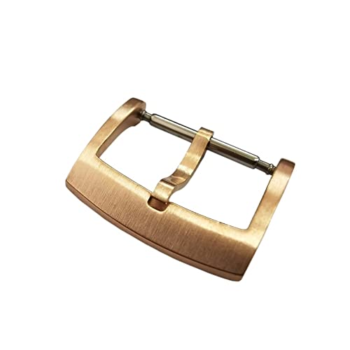 LIUYAPENG Passend for Cronos Solid Bronze Passend for CuSn Zungenschnalle for L6002M Uhrenteile Vollständig gebürstet 18 20 22 mm 2,0 mit Federstegen (Color : 18 mm) von LIUYAPENG