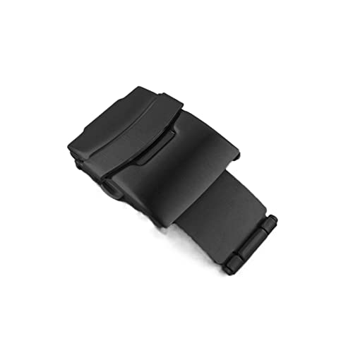 LIUYAPENG Schnalle for Seiko-Edelstahl-Uhrenschnallen Druckknopf-Faltfaltschließe Faltknopf-Riemenschloss 16/18/20/22/24/26 mm (Color : Black-18mm) von LIUYAPENG