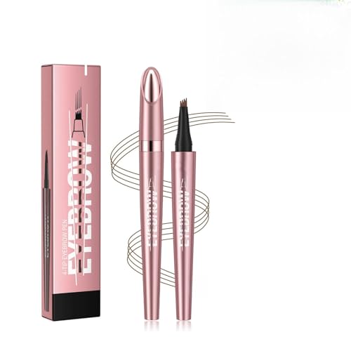 LIUYIDM Wasserdichter 3d Augenbrauenstift mit 4 Gabelspitzen Mehrfach Farbabstimmung Microblading Augenbrauenstift Präziser Brauenstift, Geeignet für Natürliches und Zartes Make-up (Dunkelbraun) von LIUYIDM