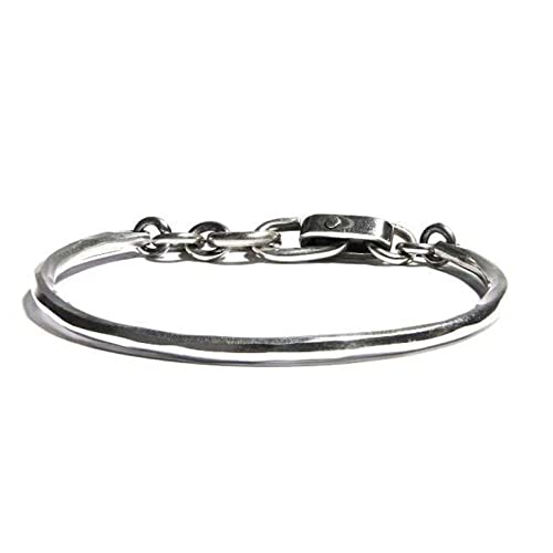 LIUYUYOUGO Damen Charm-Armband,925 Silber Armreif Vintage Distressed Lock Knot Hook Up Einzigartiger Manschettenarmreif Verstellbarer Offener Hip Hop Gothic Amulett Armband Für Männer Frauen Ewigk von LIUYUYOUGO