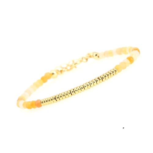 LIUYUYOUGO Armbänder Für Damen Damen Armbänder Mit Kristallperlen 4 Mm Facettierte Natursteinperlen Armband Mit Verstellbarem Vergoldetem Chakra Edelstein Stapelbarer Armreif Boho Schmuck Geschen von LIUYUYOUGO