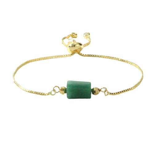 LIUYUYOUGO Armbänder Für Damen Kristallarmband Für Damen Zierliche 18 Karat Vergoldete Armbänder Armreif Mit Natursteinen Im Baguetteschliff Und Verstellbarer Panzerkette Boho Yoga Edelsteine Sc von LIUYUYOUGO