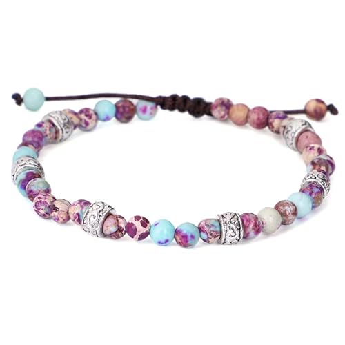 LIUYUYOUGO Armbänder Für Damen Natursteinarmband Für Frauen Böhmen Bunte Kaiserstein Kristallarmbänder Handgefertigt Geflochtener Armreif Yoga Chakren Ethnische Edelsteine Perlen Schmuck Gesche von LIUYUYOUGO