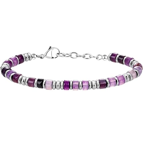 LIUYUYOUGO Armbänder Für Damen Perlenarmbänder Für Männer 4 Mm Naturstein Kristall Fassperlen Armband Hämatit Edelstein Verstellbarer Schmuck Geschenke Für Papa Ihn Freund Ehemann Geburtstag von LIUYUYOUGO