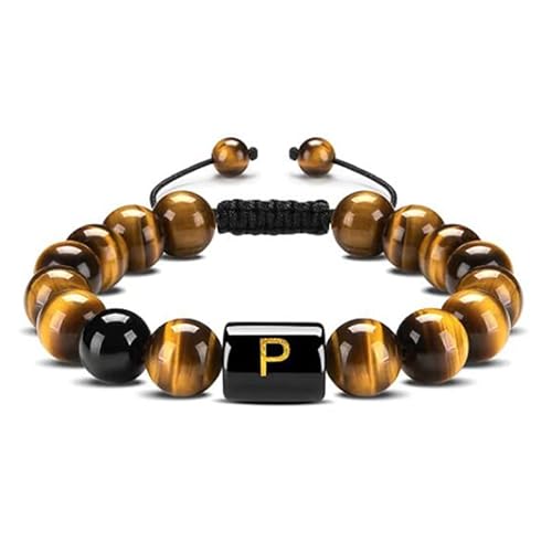 LIUYUYOUGO Armbänder Für Damen Perlenarmbänder Mit Initialen Für Frauen Und Männer Buchstaben Paar Perlenarmband 10 Mm Naturstein Tigerauge Obsidian Kristall Handgefertigt Geflochtener Armreif LIUYUYOUGO Armbänder Für Damen Perlenarmbänder Mit Initialen Für Frauen Und Männer Buchstaben Paar Perlenarmband 10 Mm Naturstein Tigerauge Obsidian Kristall Handgefertigt Geflochtener Armreif von LIUYUYOUGO