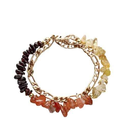 LIUYUYOUGO Armbänder Für Damen Sternzeichen Armbänder Für Frauen 12 Sternbilder Kristallsplitter Steinperlen Armband Golden Doppellagig Stapelbar Armreif Sternzeichen Horoskop Schmuck Geburtstag von LIUYUYOUGO