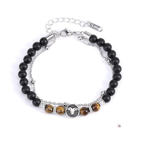 LIUYUYOUGO Armbänder Für Damen Sternzeichen Armband Aus Schwarzem Onyx Mit Perlen Für Damen Und Herren Natürlicher Tigerauge Stein Kristallarmbänder Retro Doppelschichtkette 12 Sternbilder Armr LIUYUYOUGO Armbänder Für Damen Sternzeichen Armband Aus Schwarzem Onyx Mit Perlen Für Damen Und Herren Natürlicher Tigerauge Stein Kristallarmbänder Retro Doppelschichtkette 12 Sternbilder Armr von LIUYUYOUGO