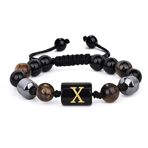 LIUYUYOUGO Armband Damen 8 Mm Perlenarmbänder Für Herren Mit Dreilagigem Anfangsbuchstaben Aus Naturstein Tigerauge Schwarzem Obsidian Und Hämatitperlen Armband Mit Dem Buchstaben Az Handgefertig LIUYUYOUGO Armband Damen 8 Mm Perlenarmbänder Für Herren Mit Dreilagigem Anfangsbuchstaben Aus Naturstein Tigerauge Schwarzem Obsidian Und Hämatitperlen Armband Mit Dem Buchstaben Az Handgefertig von LIUYUYOUGO