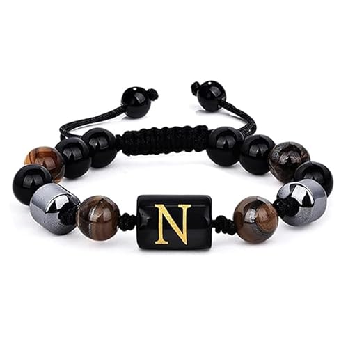 LIUYUYOUGO Armband Damen 8 Mm Perlenarmbänder Für Herren Mit Dreilagigem Naturstein Tigerauge Schwarzem Obsidian Und Hämatitperlen Armband Mit Dem Buchstaben Az Handgefertigter Vintage Armreif Mi LIUYUYOUGO Armband Damen 8 Mm Perlenarmbänder Für Herren Mit Dreilagigem Naturstein Tigerauge Schwarzem Obsidian Und Hämatitperlen Armband Mit Dem Buchstaben Az Handgefertigter Vintage Armreif Mi von LIUYUYOUGO