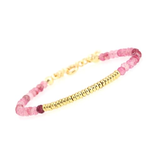 LIUYUYOUGO Armband Damen Armband Aus Facettierten Natursteinperlen Boho Armbänder Mit Stapelbaren Kristallperlen Und 18 Karat Vergoldeter Kette Armreif Trendiger Freundschafts Yoga Edelsteinschmuck von LIUYUYOUGO