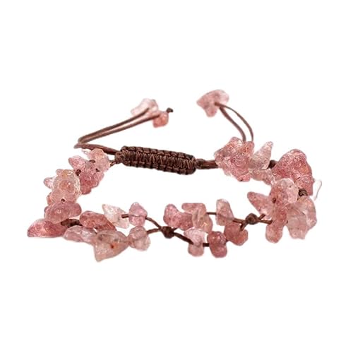 LIUYUYOUGO Armband Damen Kristall Geflochtenes Perlenarmband Für Frauen Unregelmäßige Kiessplitter Natursteinarmbänder Yoga Chakra Edelsteine Armreif Sommer Boho Handgefertigt Gewebt Strandschmu von LIUYUYOUGO