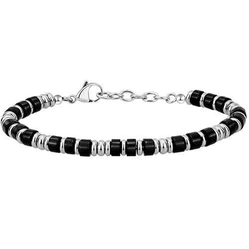 LIUYUYOUGO Armband Damen Perlenarmbänder Für Männer 4 Mm Naturstein Kristall Fassperlen Armband Hämatit Edelstein Verstellbarer Schmuck Geschenke Für Papa Ihn Freund Ehemann Geburtstag Schwarze von LIUYUYOUGO