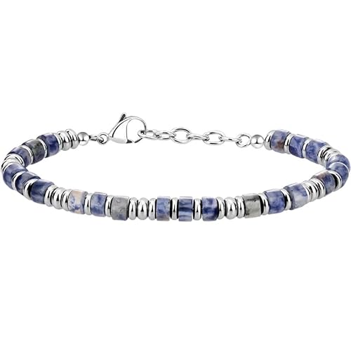 LIUYUYOUGO Armband Damen Perlenarmbänder Für Männer 4 Mm Naturstein Kristall Fassperlen Armband Hämatit Edelstein Verstellbarer Schmuck Geschenke Für Papa Ihn Freund Ehemann Geburtstag Sodalith von LIUYUYOUGO