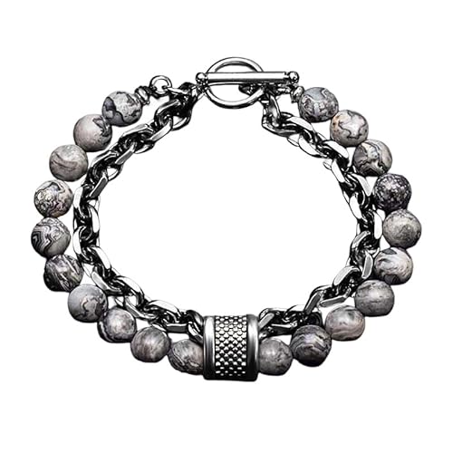 LIUYUYOUGO Armband Damen Perlenarmbänder Für Männer Armband Aus Natürlichem Edelsteinkristall Graviert Punk Doppellagige Figaro Kette Stapelbarer Armreif Schutzschmuck Männer Vater Ihn Freund G LIUYUYOUGO Armband Damen Perlenarmbänder Für Männer Armband Aus Natürlichem Edelsteinkristall Graviert Punk Doppellagige Figaro Kette Stapelbarer Armreif Schutzschmuck Männer Vater Ihn Freund G von LIUYUYOUGO