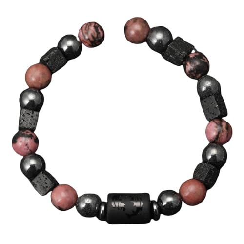 LIUYUYOUGO Armband Damen Sternzeichen Armbänder Für Damen Und Herren Rosa Zebra Lava Natursteinperlen Kristallarmband 12 Sternbilder Sternzeichen Horoskop Paare Armreif Freundschaftsschmuck Gesche von LIUYUYOUGO