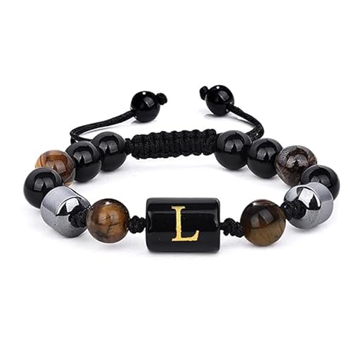 LIUYUYOUGO Armband Herren 8 Mm Perlenarmbänder Für Herren Mit Dreilagigem Anfangsbuchstaben Aus Naturstein Tigerauge Schwarzem Obsidian Und Hämatitperlen Armband Mit Dem Buchstaben Az Handgeferti LIUYUYOUGO Armband Herren 8 Mm Perlenarmbänder Für Herren Mit Dreilagigem Anfangsbuchstaben Aus Naturstein Tigerauge Schwarzem Obsidian Und Hämatitperlen Armband Mit Dem Buchstaben Az Handgeferti von LIUYUYOUGO