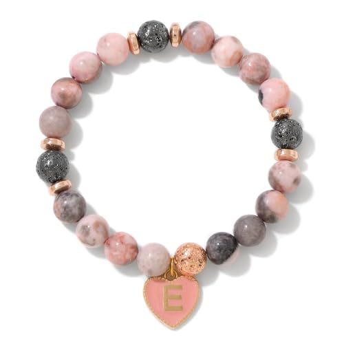 LIUYUYOUGO Armband Herren Armband Aus Naturstein Mit Rosa Zebra Muster Anfangsbuchstaben A–Z Perlenarmbänder Für Paare Mit Herzanhänger Aus Glasurtropfen Elastischer Armreif Mit Kristallperlen F LIUYUYOUGO Armband Herren Armband Aus Naturstein Mit Rosa Zebra Muster Anfangsbuchstaben A–Z Perlenarmbänder Für Paare Mit Herzanhänger Aus Glasurtropfen Elastischer Armreif Mit Kristallperlen F von LIUYUYOUGO