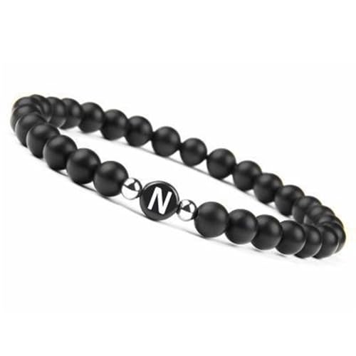 LIUYUYOUGO Armband Herren Armband Mit Buchstaben Für Paare Buchstabe A Z Handgefertigt Natürlicher Edelstein Perlenarmband Mit Initialen 8 Mm Schwarzer Mattierter Onyx Dehnbarer Kristallarmreif Sc LIUYUYOUGO Armband Herren Armband Mit Buchstaben Für Paare Buchstabe A Z Handgefertigt Natürlicher Edelstein Perlenarmband Mit Initialen 8 Mm Schwarzer Mattierter Onyx Dehnbarer Kristallarmreif Sc von LIUYUYOUGO