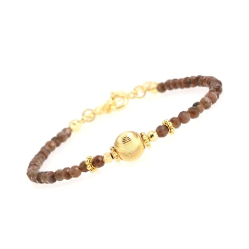 LIUYUYOUGO Armband Herren Damen Armbänder Mit Kristallperlen 4 Mm Facettierte Natursteinperlen Armband Mit Verstellbarem Vergoldetem Chakra Edelstein Stapelbarer Armreif Boho Schmuck Geschenke Für von LIUYUYOUGO