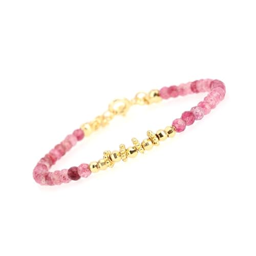 LIUYUYOUGO Armband Herren Damen Armbänder Mit Kristallperlen 4 Mm Facettierte Natursteinperlen Armband Mit Verstellbarem Vergoldetem Chakra Edelstein Stapelbarer Armreif Boho Schmuck Geschenke Für von LIUYUYOUGO