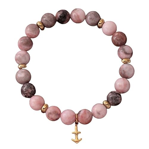 LIUYUYOUGO Armband Herren Sternzeichen Armbänder Für Damen Und Herren 12 Sternbilder Charm Rosa Zebra Naturstein Kristall Armbänder Elastische Perlen Armreif Horoskop Inspirierender Schmuck Gesch von LIUYUYOUGO