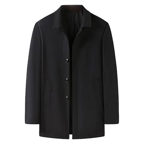 LIUYUYOUGO Bomberjacke für Herren leichte Jacke lässig kurzer Trenchcoat Umlegekragen winddichter Übermantel Übergröße Jacke für Herren Frühling/Herbst Windjacke mit Taschen Schwarz von LIUYUYOUGO