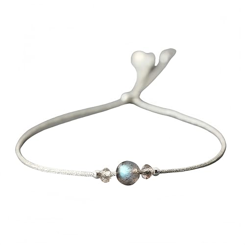 LIUYUYOUGO Chakra Armband 925 Sterling Silber Kristallarmband Für Frauen Echte Steine Perlenarmbänder Mit Schiebeschnalle Handgefertigte Perlen Charm Natürlicher Edelstein Armreif Personalisierte von LIUYUYOUGO