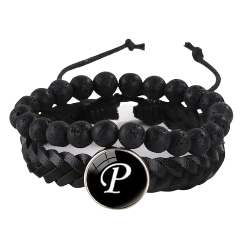 LIUYUYOUGO Chakra Armband Herren Lederarmband Mit Initialen 2 Stück Naturstein Schwarze Lavakristall Perlenarmbänder Damenbuchstaben Az Charm Armreif Doppellagig Geflochtene Manschette Armband Sch LIUYUYOUGO Chakra Armband Herren Lederarmband Mit Initialen 2 Stück Naturstein Schwarze Lavakristall Perlenarmbänder Damenbuchstaben Az Charm Armreif Doppellagig Geflochtene Manschette Armband Sch von LIUYUYOUGO
