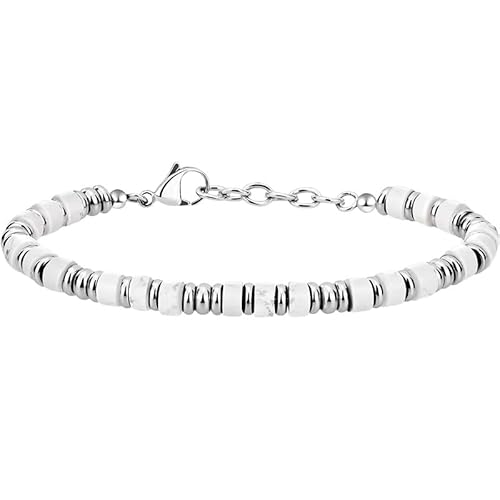 LIUYUYOUGO Chakra Armband Perlenarmbänder Für Männer 4 Mm Naturstein Kristall Fassperlen Armband Aus Hämatit Edelstein Verstellbarer Schmuck Geschenke Für Papa Ihn Freund Ehemann Geburtstag Wei von LIUYUYOUGO