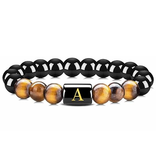 LIUYUYOUGO Chakra Armband Perlenarmbänder Mit Initialen Für Damen Und Herren Buchstaben A Z Paar Armband 8 Mm Naturstein Tigerauge Obsidian Kristall Stretch Perlen Armreif Modische Edelsteine Schm LIUYUYOUGO Chakra Armband Perlenarmbänder Mit Initialen Für Damen Und Herren Buchstaben A Z Paar Armband 8 Mm Naturstein Tigerauge Obsidian Kristall Stretch Perlen Armreif Modische Edelsteine Schm von LIUYUYOUGO