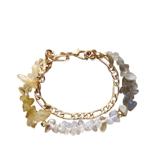 LIUYUYOUGO Chakra Armband Sternzeichen Armbänder Für Frauen 12 Sternbilder Kristallsplitter Steinperlen Armband Golden Doppellagig Stapelbar Armreif Sternzeichen Horoskop Schmuck Geburtstagsgesche von LIUYUYOUGO