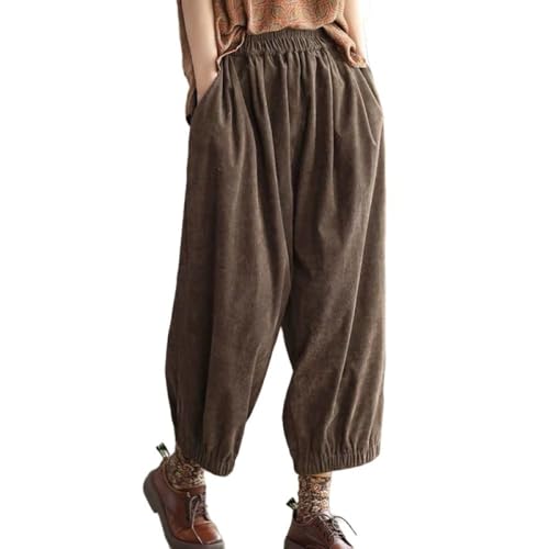 LIUYUYOUGO Damen Hose Aus Cord Baumwolle Kaffee Elastische High Wasit Harem Hippie Hose Vintage Cord Bloomers Kurze Hose Mit Weitem Bein Winter Baggy Palazzo Hose Unterteil L LIUYUYOUGO Damen Hose Aus Cord Baumwolle Kaffee Elastische High Wasit Harem Hippie Hose Vintage Cord Bloomers Kurze Hose Mit Weitem Bein Winter Baggy Palazzo Hose Unterteil L von LIUYUYOUGO