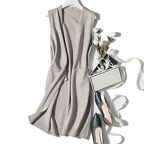 LIUYUYOUGO Damen Strickweste,Frauen Strickwesten Mode Elegant Einfarbig Verdicken Lange Herbst Winter Ärmellos Ripptasche Strickjacke Pullover Tank Top Cami Weste Bluse,Beige LIUYUYOUGO Damen Strickweste,Frauen Strickwesten Mode Elegant Einfarbig Verdicken Lange Herbst Winter Ärmellos Ripptasche Strickjacke Pullover Tank Top Cami Weste Bluse,Beige von LIUYUYOUGO