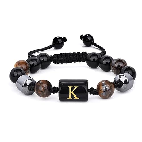 LIUYUYOUGO Edelstein Armband 8 Mm Perlenarmbänder Für Herren Mit Dreilagigem Naturstein Tigerauge Schwarzem Obsidian Und Hämatitperlen Armband Mit Dem Buchstaben Az Handgefertigter Vintage Armrei LIUYUYOUGO Edelstein Armband 8 Mm Perlenarmbänder Für Herren Mit Dreilagigem Naturstein Tigerauge Schwarzem Obsidian Und Hämatitperlen Armband Mit Dem Buchstaben Az Handgefertigter Vintage Armrei von LIUYUYOUGO