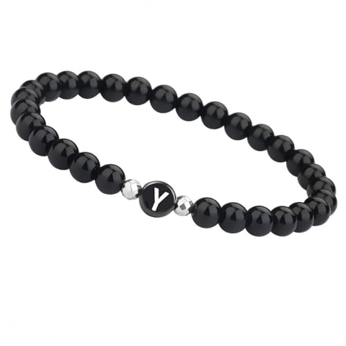 LIUYUYOUGO Edelstein Armband Damen Herren Perlenarmband Mit Initiale 6Mm Paar Perlen Armband Naturstein Schwarzer Achat Kristall Elastischer Armreif Mit Az Buchstabe Mode Edelsteine Schmuck Buchstab LIUYUYOUGO Edelstein Armband Damen Herren Perlenarmband Mit Initiale 6Mm Paar Perlen Armband Naturstein Schwarzer Achat Kristall Elastischer Armreif Mit Az Buchstabe Mode Edelsteine Schmuck Buchstab von LIUYUYOUGO