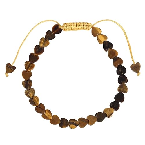 LIUYUYOUGO Edelstein Armband Natursteinarmband Für Frauen Liebe Herz Perlen Kristall Armbänder Handgefertigt Geflochtenes Seil Armreif Yoga Chakren Energie Edelsteine ​​Perlen Schmuck Männer Ge von LIUYUYOUGO