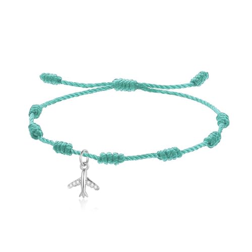 LIUYUYOUGO Freundschaftsarmbänder 7 Knoten Armband Für Damen Und Herren Vergoldet/Versilbert Flugzeug Charm Paararmbänder Mit Zirkonia Handgefertigt Geflochtenes Armband Schutz Glücksbringer Sch von LIUYUYOUGO