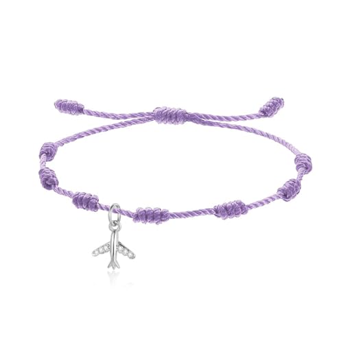 LIUYUYOUGO Geflochtenes Armband 7 Knoten Armband Für Damen Und Herren Vergoldet/Versilbert Flugzeug Charm Paararmbänder Mit Zirkonia Handgefertigt Geflochtenes Armband Schutz Glücksbringer Schmuc von LIUYUYOUGO
