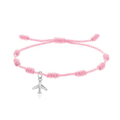 LIUYUYOUGO Handgemachtes Armband 7 Knoten Armband Für Damen Und Herren Vergoldet/Versilbert Flugzeug Charm Paararmbänder Mit Zirkonia Handgefertigt Geflochtenes Armband Schutz Glücksbringer Schmu von LIUYUYOUGO