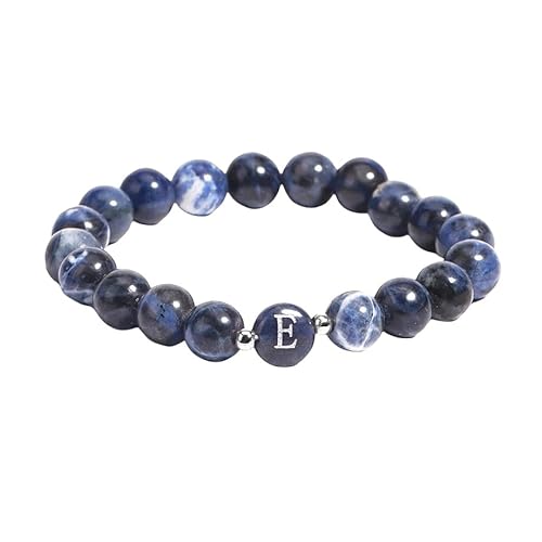 LIUYUYOUGO Perlenarmband Damen,Perlenarmbänder Mit Initialen Für Männer 8 Mm Naturstein Sodalith Kristall Armband Mit Buchstaben Az Runde Perlen Handgefertigtes Armband Edelsteine Energie Armreif LIUYUYOUGO Perlenarmband Damen,Perlenarmbänder Mit Initialen Für Männer 8 Mm Naturstein Sodalith Kristall Armband Mit Buchstaben Az Runde Perlen Handgefertigtes Armband Edelsteine Energie Armreif von LIUYUYOUGO