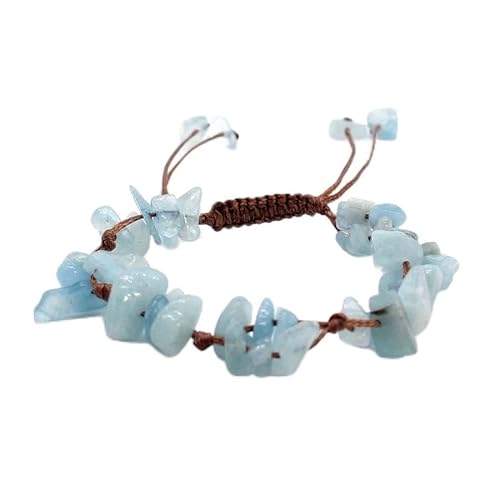 LIUYUYOUGO Perlenarmband Damen Chakra Kristall Armband Für Damen 10 Mm Naturstein Unregelmäßige Kiessplitterperlen Edelstein Armreif Verstellbar Handgefertigt Geflochten Glücksamulett Schmuck Ge von LIUYUYOUGO
