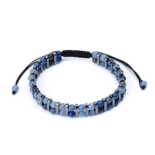 LIUYUYOUGO Perlenarmband Damen Natürliche Kristallarmbänder Für Frauen Doppellagiges Hämatit Perlenarmband Handgefertigt Geflochten Magnetischer Armreif Chakren Energie Edelsteine Perlen Schmuck von LIUYUYOUGO