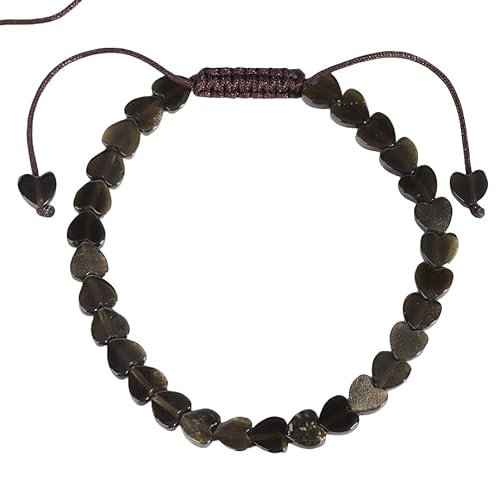 LIUYUYOUGO Perlenarmband Damen Natursteinarmband Für Frauen Liebe Herz Perlen Kristall Armbänder Handgefertigt Geflochtenes Seil Armreif Yoga Chakren Energie Edelsteine ​​Perlen Schmuck Männer von LIUYUYOUGO