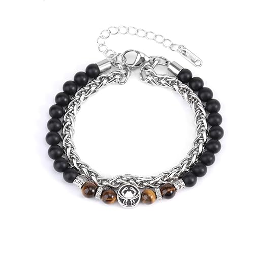 LIUYUYOUGO Perlenarmband Damen Sternzeichen Armband Aus Schwarzem Onyx Mit Perlen Für Damen Und Herren Natürlicher Tigerauge Stein Kristallarmbänder Retro Doppelschichtkette 12 Sternbilder Armrei LIUYUYOUGO Perlenarmband Damen Sternzeichen Armband Aus Schwarzem Onyx Mit Perlen Für Damen Und Herren Natürlicher Tigerauge Stein Kristallarmbänder Retro Doppelschichtkette 12 Sternbilder Armrei von LIUYUYOUGO