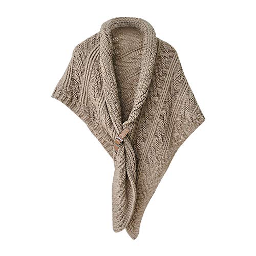 LIUYUYOUGO Poncho Damen,Dreieckstuch Für Damen Warmer Winterschal Mittelalterlicher Vintage-Strickschal Kuscheliger Wickelschal Damenponcho Unregelmäßiges Grob Gestricktes Halstuch Als Muttertags von LIUYUYOUGO