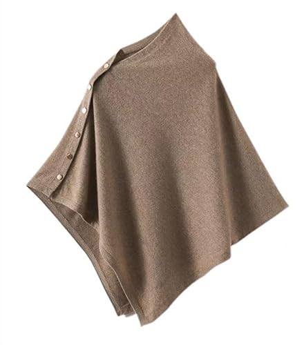 LIUYUYOUGO Poncho Damen,Wollschals Und -Wickel Für Damen Ärmelloser Pullover Gestrickter Poncho Mit Knöpfen Eleganter Weicher Warmer Kaschmirschal Herbst-/Winter-Strickcape Pullover Als Festivalg von LIUYUYOUGO