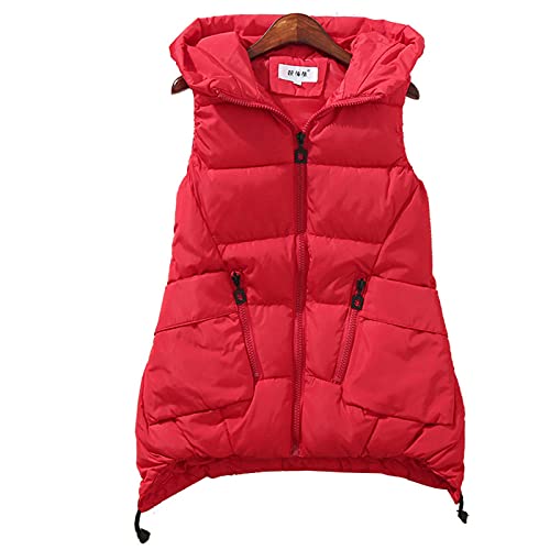 LIUYUYOUGO Steppweste Lang Damen,Lange Steppweste Damen Lange Weste Mit Kapuze, Trendige A-Linie Lange Steppweste Damen Elegante Weste Winddichte Weste Wintermantel Für Damen Mädchen Outdoor Büro von LIUYUYOUGO