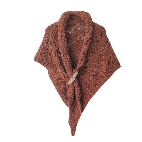 LIUYUYOUGO Stola Damen Festlich,Dreieckstuch Für Damen Warmer Winter-Strickschal Mittelalterlicher Vintage-Strickschal Kuscheliger Wickelschal Damenponcho Unregelmäßiges Grob Gestricktes Halstuch von LIUYUYOUGO