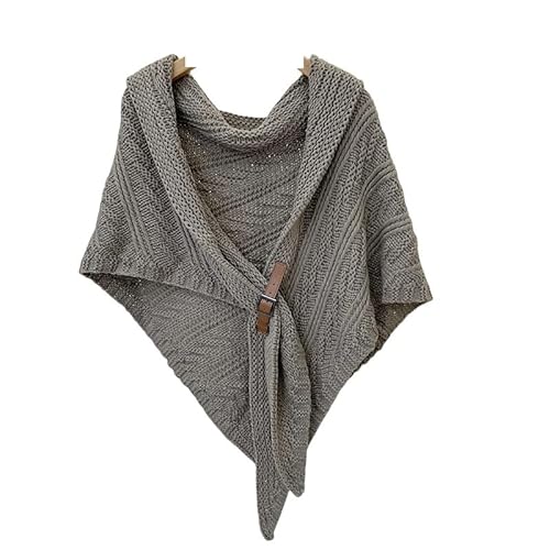 LIUYUYOUGO Stola Damen Festlich,Dreieckstuch Für Damen Warmer Winter-Strickschal Mittelalterlicher Vintage-Strickschal Kuscheliger Wickelschal Damenponcho Unregelmäßiges Grob Gestricktes Halstuch von LIUYUYOUGO